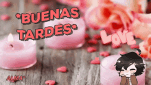 Buenas Tardes Candle GIF - Buenas Tardes Candle Flowers GIFs