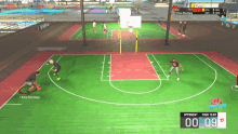a basketball game is being played with a score of 00-09