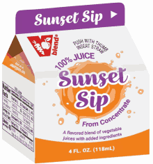 sunset sip juice v8 carton sunset