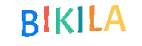 the word bikila is written in a rainbow of colors