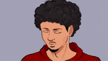 a cartoon of a man with flames coming out of his face