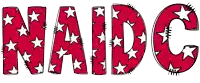 the word madc is written in red and white stars