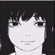 a black and white drawing of a woman 's face