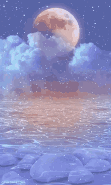 Good Night Moon GIF - Good Night Moon Blue Water GIFs