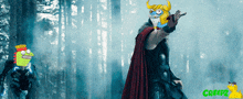 a cartoon of thor with creepz written on the bottom right