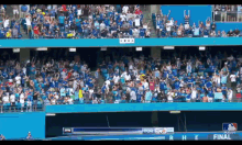 a baseball stadium with a scoreboard that says ' final ' on it