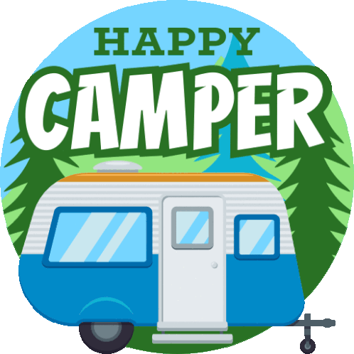 Happy Camper Summer Fun Sticker - Happy Camper Summer Fun Joypixels Stickers