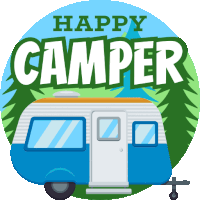 Happy Camper Summer Fun Sticker - Happy Camper Summer Fun Joypixels Stickers