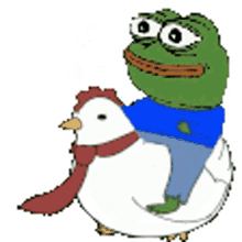 cocking pepe frog chicken