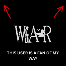 the word war is on a black background with arrows pointing up