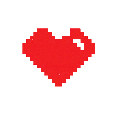Heart Pixel Sticker - Heart Pixel 8bit Stickers