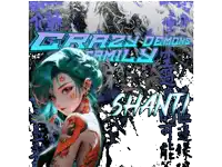 a poster for crazy demons family shows a girl with tattoos