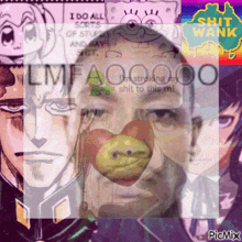 a collage of faces with the words lmfaoo on the bottom right