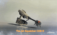 a drawing of a jet squelcher cob-r on a gray background
