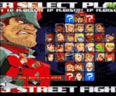a video game called 3 street fight has a select screen