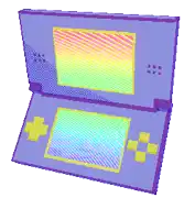 a pixel art drawing of a nintendo ds game console