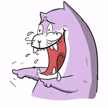cat cute animal purple laugh