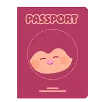 a passport with a sloth on the cover