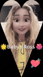a picture of a girl with the name baby j ross written on it