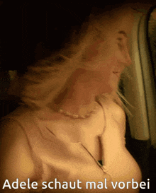 adele schaut mal vorbei is written below a woman 's face