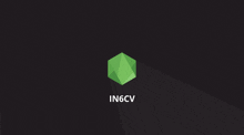 a logo for ca super in6cv with a green cube on a black background