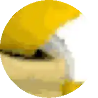 a close up of a yellow circle with a white border