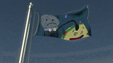 a flag with a picture of a taco and a microphone on it