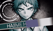 a drawing of a boy with the name hajime h