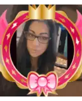 a picture of a woman in a pink and gold frame