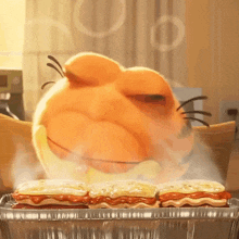 Smelling The Lasagna Garfield GIF - Smelling The Lasagna Garfield The Garfield Movie GIFs