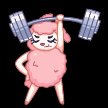 sheep strong working out lifts lifting weights