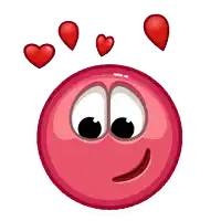 a cartoon smiley face with hearts floating around it