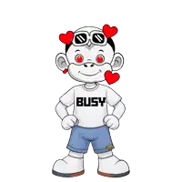 a cartoon monkey wearing a busy shirt and shorts