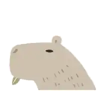 an illustration of a capybara says thanks