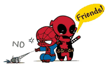 Deadpool Spiderman GIF - Deadpool Spiderman Friends GIFs