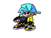 a cartoon character is holding a microphone and wearing a yellow jacket .