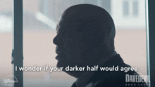 a poster for daredevil born again shows a man talking