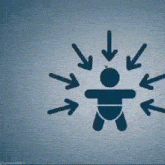 a baby is surrounded by arrows pointing towards it