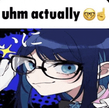 a close up of a girl wearing glasses and a bow tie with a smiley face .