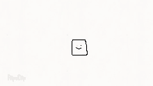a black and white drawing of a square with a smile on it .