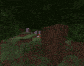 a screenshot of a video game called minecraft with a person standing in the grass