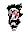 a pixel art drawing of a cartoon character with a beard and a skeleton head .