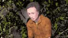 a gif from gifrun.com shows a man standing in a jungle