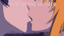 Stop Being So Cute Anime Kiss GIF - Stop Being So Cute Anime Kiss Saliva GIFs