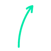 a green arrow pointing up with a white background