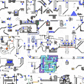 a bunch of drawings on a white background including one that says ln