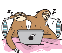 Sloths Watching Tv In Bed Sticker - Lethargic Bliss Fell Asleep Watching Tv Stickers