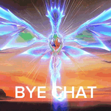 a picture of a dragon with the words bye chat written below it