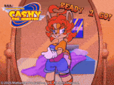 a cartoon character is standing in front of a mirror with the words ready 2 go