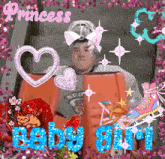 a picture of a hockey goalie with the words princess baby girl